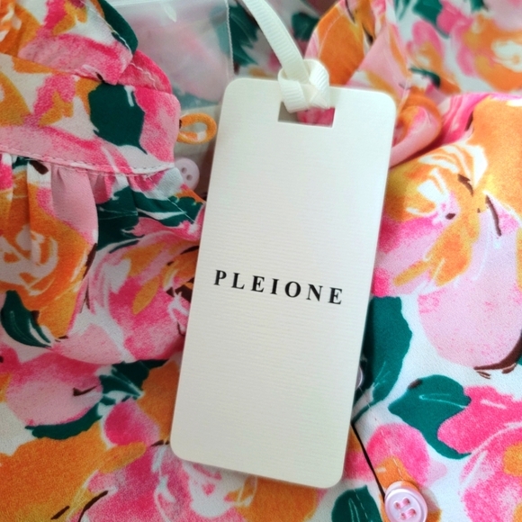 *NWT* PLEIONE vibrant floral Chiffon Blouse,sz XL - Picture 7 of 7